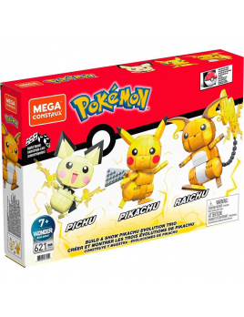 Mega Construx Pokémon Trio: Pichu, Pikachu a Raichu, Mattel GYH06
