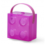 LEGO® Svačinový box s rukojetí průsvitná fialová