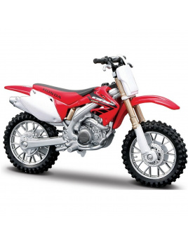 Burago Kovový model motorky Honda CRF450R 1:18 červenobílá