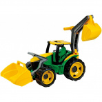 LENA Traktor se lžící a bagrem zeleno žlutý 65 cm