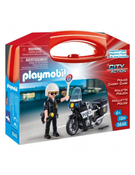 Playmobil 5648 Přenosný kufřík Policista s motorkou