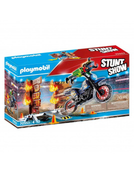Playmobil 70553 StuntShow Motocykl a hořící stěna