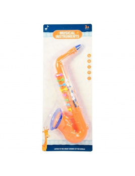 MaDe Saxofon plastový 8 klapek 37 cm oranžový