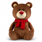 Plyšový medvěd hnědý s červeným čumáčkem 25 cm