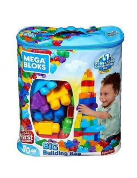 Mega Bloks First Builders Big Bag 80 kostek modrý, Mattel DCH63