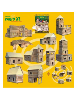 Walachia Vario XL 17 typů - dřevěná stavebnice - 184 dílů