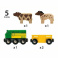 BRIO 33404 Zemědělský vlak se 2 vagónky, krávou a koněm