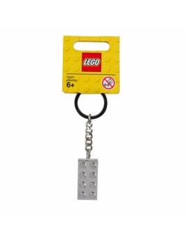 LEGO 851406 Kocka 2 x 4 - strieborná klúčenka