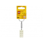 LEGO 854084 Kľúčenka – Biela kovová kocka 2x4
