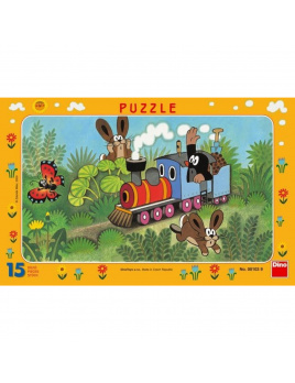 Dino Puzzle Krtek a lokomotiva 15d.