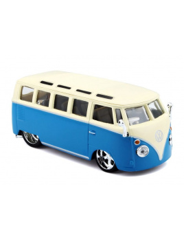 Bburago Plus Volkswagen Van Samba modrý 1:32