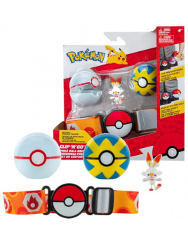 Pokémon Clip 'n' Go Poké Ball Belt Set Scorbunny