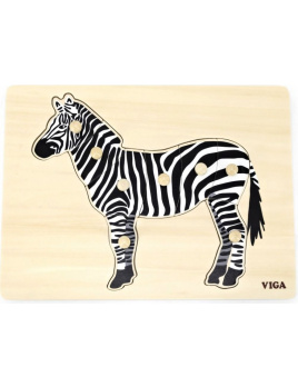 VIGA Dřevěná montessori vkládačka Zebra