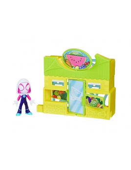 Hasbro Spiderman SPIDEY AND HIS AMAZING FRIENDS City Blocks Ghost-Spider a supermarket